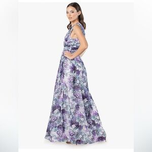 DRESS THE POPULATION Jaclyn Floral Print Chiffon Maxi Dress size XS NWT